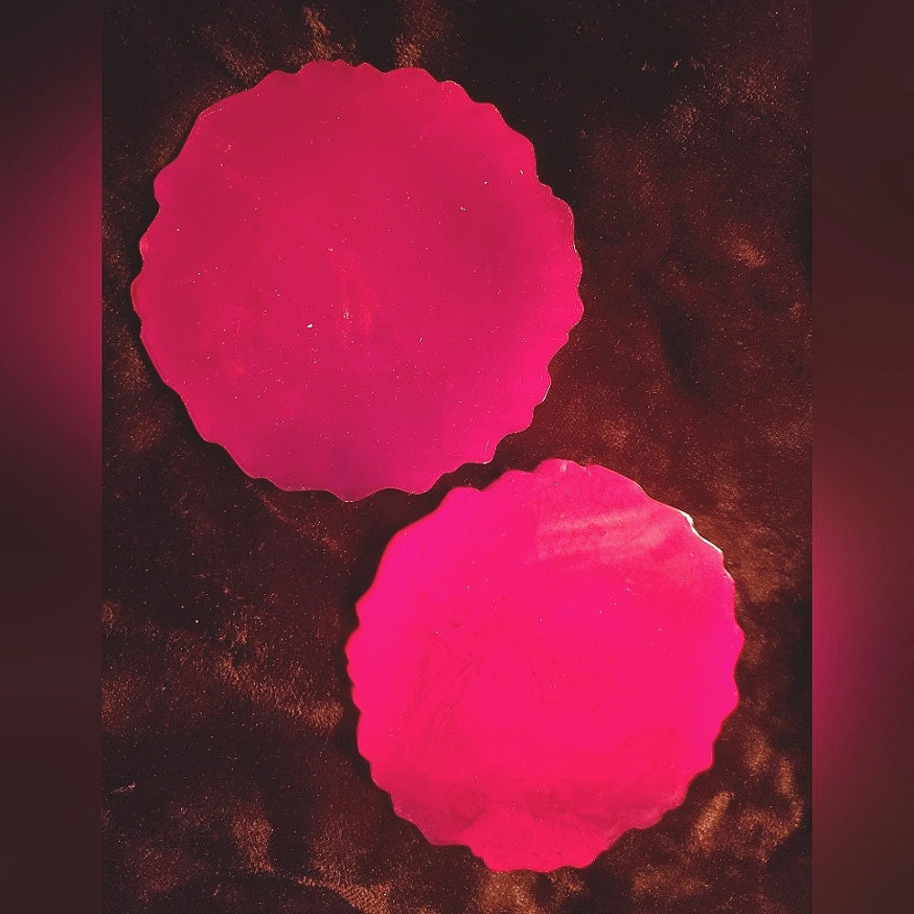 SET OF TWO Pink & Purple mix coasters